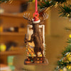 Joycorners Personalized Acrylic Deer Christmas Ornament – Funny Buck with Santa Hat Drinking Beer by Urinal Holiday Decor MT1111