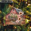 Joycorners Personalized Rustic Barn Black Angus Christmas Acrylic Ornament