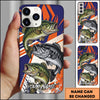 Joycorner Fishing Dynamic Splash Comic Style Personalized Name 3D Phone Case (10 Fish Species)