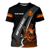 Joycorners Personalized Mechanic Shirt, Skull Wrenches Flame Design, Mechanic Uniforms, Gift For Men PT2609