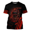 Joycorners Custom Name Mechanic Shirt Mechanic Skull Red Unisex T Shirt All Over Print PT2609