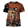 Joycorners Custom Name Funny Mechanic Cat Wearing Uniform Shirt All Over Printed Mechanic T Shirt PT2609