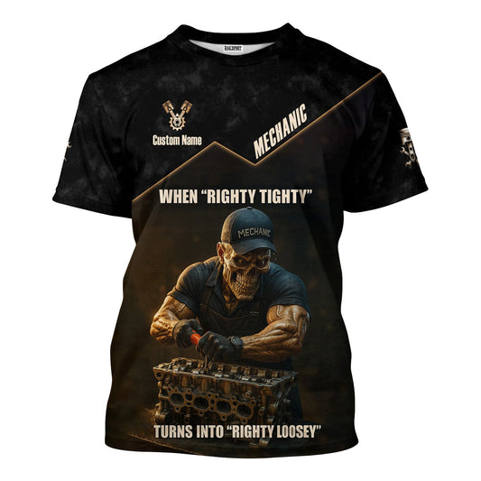 Joycorners Personalized Mechanic Shirt, When "Righty Tighty" Turn Into "Righty Loosey", Funny Quote Design, Gift For Men PT2609