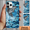 Joycorners Fishing Phone Case Fishing Camo Phone Case Personalized Name (8 Fish Species)