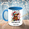 Joycorners Highland Cow Christmas Lights Everything Is Fine Personalized Mug