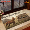 Joycorner Farm Sweet Farm Cow Doormat, Rustic Barn Landscape, Custom Farm Name Welcome Mat (9 Breeds)