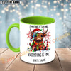 Joycorners Highland Cow Christmas Lights Everything Is Fine Personalized Mug