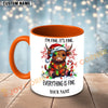 Joycorners Highland Cow Christmas Lights Everything Is Fine Personalized Mug