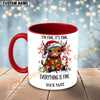 Joycorners Highland Cow Christmas Lights Everything Is Fine Personalized Mug