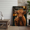 Joycorner Highland Smoking Cow Flipping Finger Attitude Wall Art Custom Name Rustic Canvas