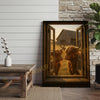 Joycorners Highland Cows at Open Barn Window Rustic Farm Country Wrapped Canvas Wall Art
