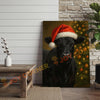 Joycorner Black Angus Cow Santa Hat Christmas Tree 3D Wrapped Canvas