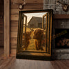 Joycorners Highland Cows at Open Barn Window Rustic Farm Country Wrapped Canvas Wall Art