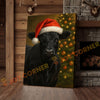 Joycorner Black Angus Cow Santa Hat Christmas Tree 3D Wrapped Canvas