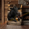 Joycorners Cattle Cow Cozy Farmhouse Black Angus Cow Relaxing On Sofa Personalized Name Canvas
