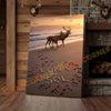Joycorners Deer Couple Beach Sunset Love Footprints Personalized Name Canvas