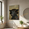 Joycorners Whimsical Black Angus Farm Cow Portrait Personalized Name Canvas