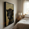 Joycorners Whimsical Black Angus Farm Cow Portrait Personalized Name Canvas