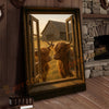 Joycorners Highland Cows at Open Barn Window Rustic Farm Country Wrapped Canvas Wall Art