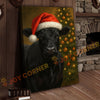Joycorner Black Angus Cow Santa Hat Christmas Tree 3D Wrapped Canvas