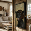Joycorners Whimsical Black Angus Farm Cow Portrait Personalized Name Canvas