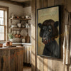 Joycorners Whimsical Black Angus Farm Cow Portrait Personalized Name Canvas