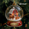 Joycorners Christmas Snow Globe Cow Family Custom Name Ornament, Acrylic Ornament (8 Breed Options)