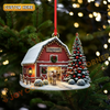 Joycorners Cattle Red Christmas House  Cow Family Ornament, Acrylic Ornament (8 Breed Options)