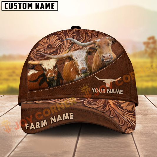 Joycorners Texas Longhorn Farming Life Customized Name And Farm Name 3D Classic Cap