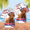 Joycorners Funny Merica Cows USA Sunglasses Patriotic 3D Hawaiian Shirt (10 Breeds)