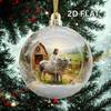 Joycorners Christmas Gifts Bauble 2D Jesus & Cow Ornament, Acrylic Ornament (9 Breed Options)