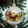 Joycorners Christmas Gifts Bauble 2D Jesus & Cow Ornament, Acrylic Ornament (9 Breed Options)
