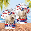 Joycorners Funny Merica Cows USA Sunglasses Patriotic 3D Hawaiian Shirt (10 Breeds)