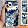 Joycorners Fishing Phone Case Abstract Splash Modern Art Personalized Name 3D Phone Case (10 Fish Species)