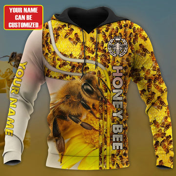 Joycorners Personalized Name Honey Bee Keeper 3D Printed Hoodie