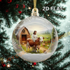 Joycorners Christmas Gifts Bauble 2D Jesus & Cow Ornament, Acrylic Ornament (9 Breed Options)