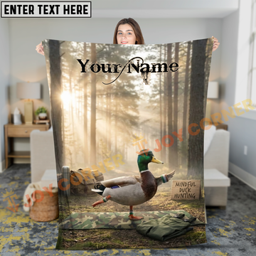 Joycorners Mindful Duck Hunting Yoga Stretch in Forest Personalized 3D Blanket