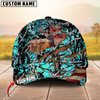 Joycorners Deer Hunting USA Flag Crack Camo Pattern Personalized Name 3D Cap