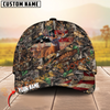 Joycorners Deer Hunting USA Flag Crack Camo Pattern Personalized Name 3D Cap