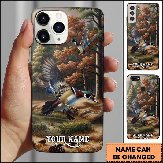 Joycorners Wood Duck Hunting Scene Personalized Name Phone Case