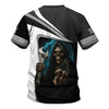 Joycorners Custom Name Mechanic Shirt Grim Reaper Holding Wrench with Thunder Design T Shirt PT2609