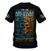 Joycorners Personalized Mechanic Shirt, I'm An American Mechanic, USA Flag Skull Design, Gift For Men PT2609
