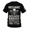 Joycorners Personalized Mechanic Shirt, Mechanic Because Badass Is Not An Official Job Title, Gift For Men PT2609