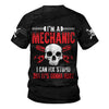Joycorners Custom Name Funny Mechanic Skull T Shirt I'm A Mechanic I Can Fix Stupid Shirt PT2609