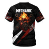 Joycorners Custom Name Mechanic Shirt Mechanic Heart Fire Printed Mechanic T Shirt PT2609