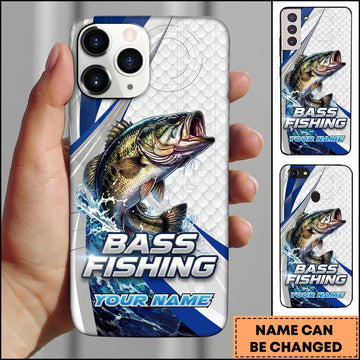 Joycorners Bass Fishing Phone Case Splash Art Fishing Phone Case Custom Name