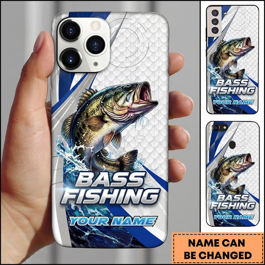 Joycorners Bass Fishing Phone Case Splash Art Fishing Phone Case Custom Name