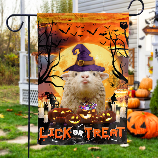 Joycorners Happy Halloween Sheep Lick Or Treat 3D Printed Flag