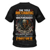 Joycorners Mechanic Skull Shirt, The Title Mechanic Can Not Be Inherited Nor Purchased Shirt, T-Shirt for Mechanics, Gearheads & Auto Workers PT2609