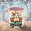 Joycorners Cute Cow Fall Pumpkin Truck Custom Name Mug